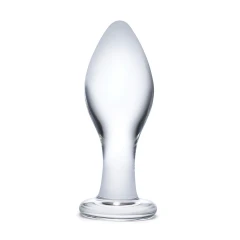Прозрачная округлая анальная пробка Classic Glass Butt Plug - 10 см.