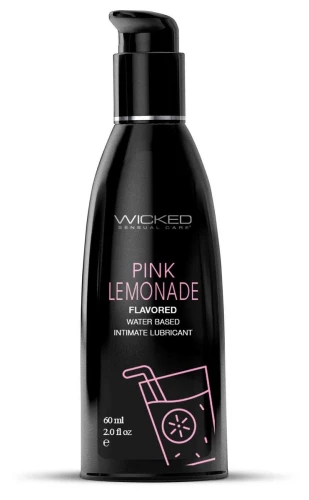 Лубрикант с ароматом розового лимонада WICKED AQUA Pink Lemonade - 60 мл.