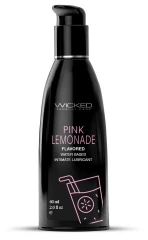 Лубрикант с ароматом розового лимонада WICKED AQUA Pink Lemonade - 60 мл.