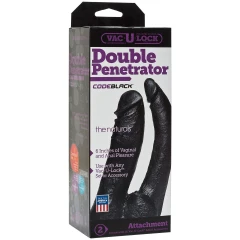 Чёрная насадка-фаллоимитатор для двойной стимуляции Double Penetrator - 16 см.