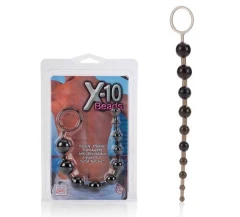 Чёрная анальная цепочка X-10 BEADS